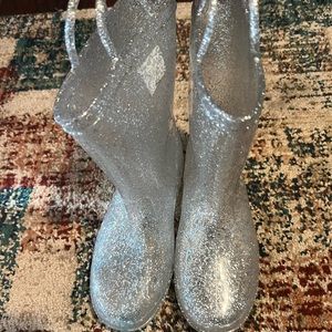 Clear Rain boots with glitter